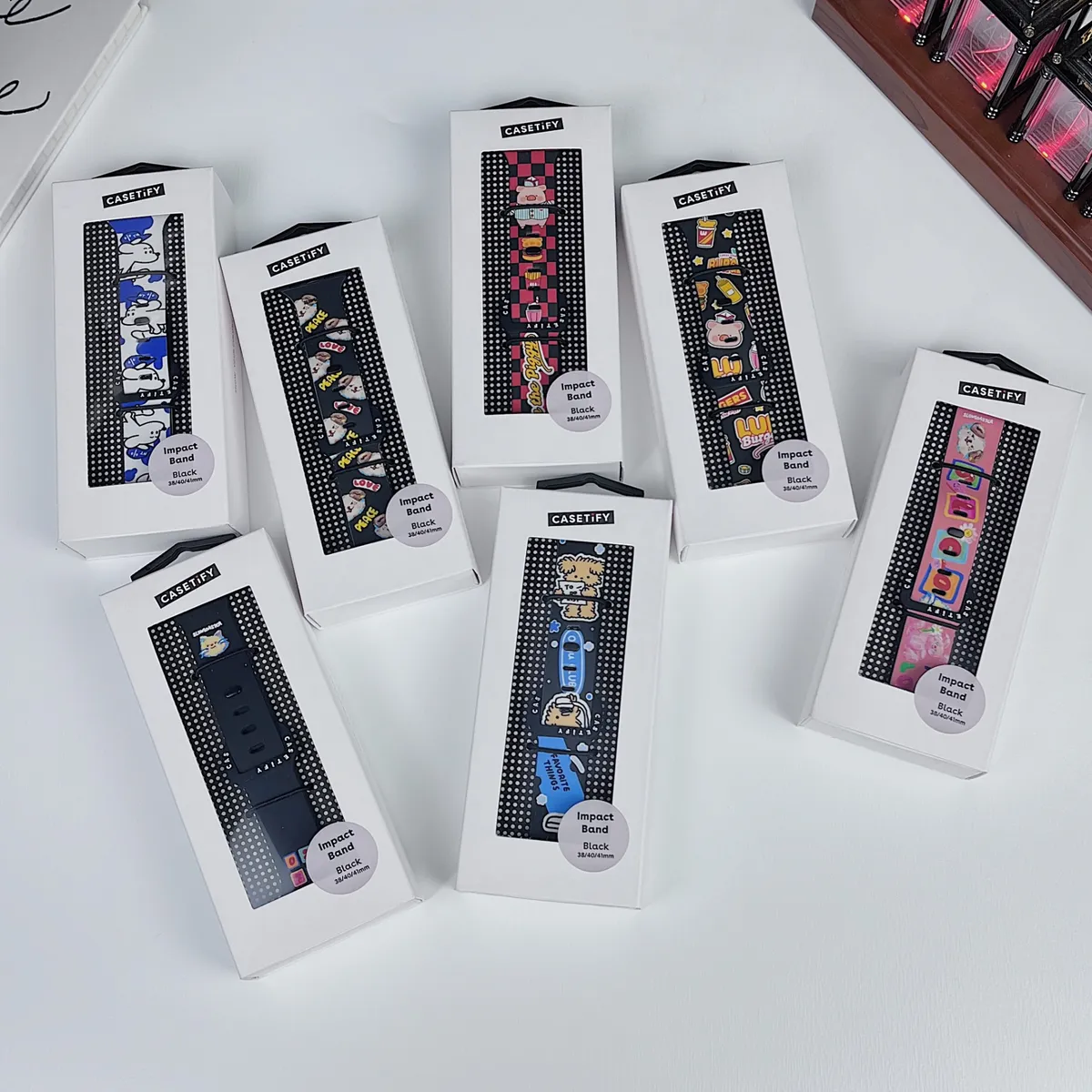 苹果-CASETiFY表带LULU猪涂鸦猫狗-硅胶材质适用S1-S10腕带S9高级感表带S8 - 图片 3