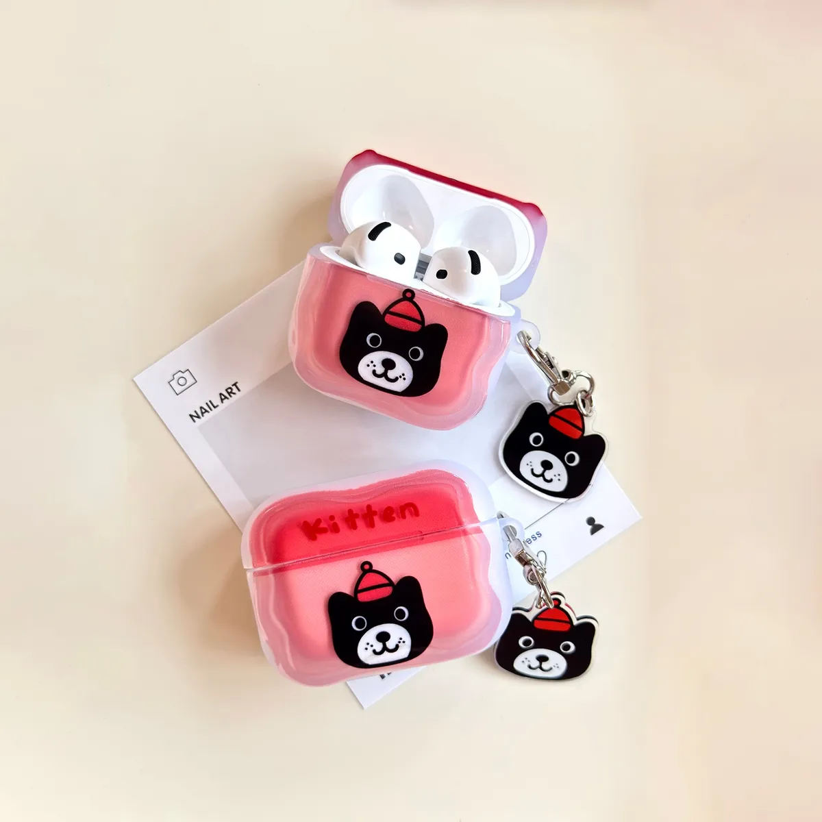 卡通撞色猫狗适用Airpods4代耳机保护套pro2二三代苹果蓝牙3代 - 图片 2