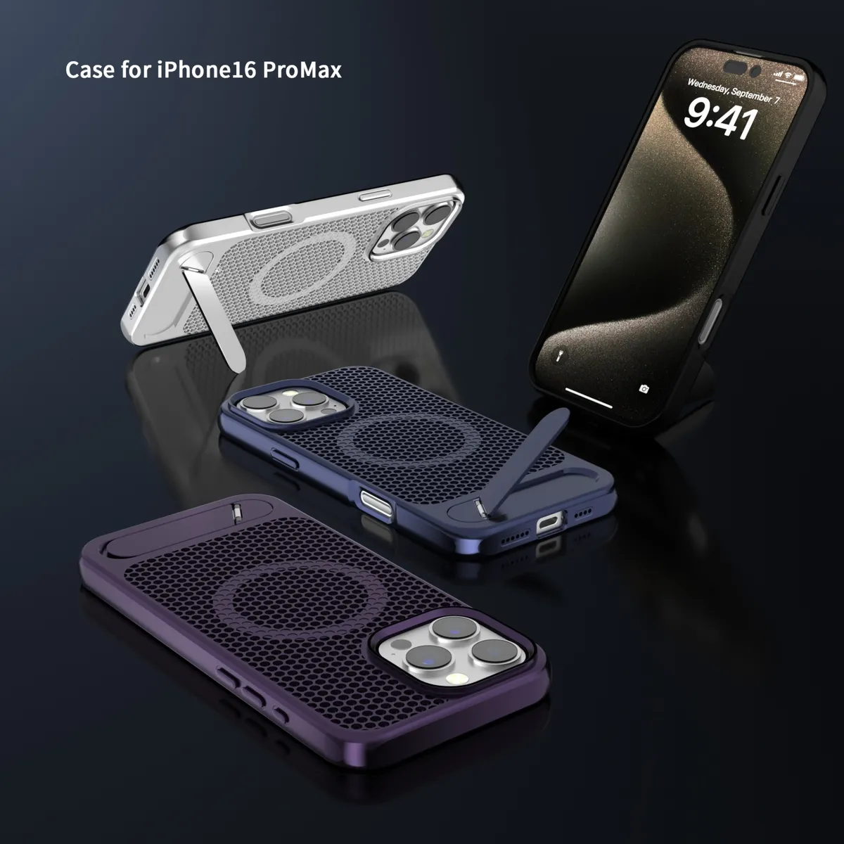 X2蜂窝3D蜂巢散热磁吸支架适用苹果iphone16系列保护壳 - 图片 2