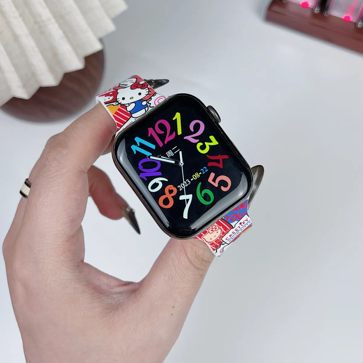 苹果-CASETiFY联名KT猫白色表带-硅胶材质适用S1-S10腕带S9高级感表带S8 - 图片 2