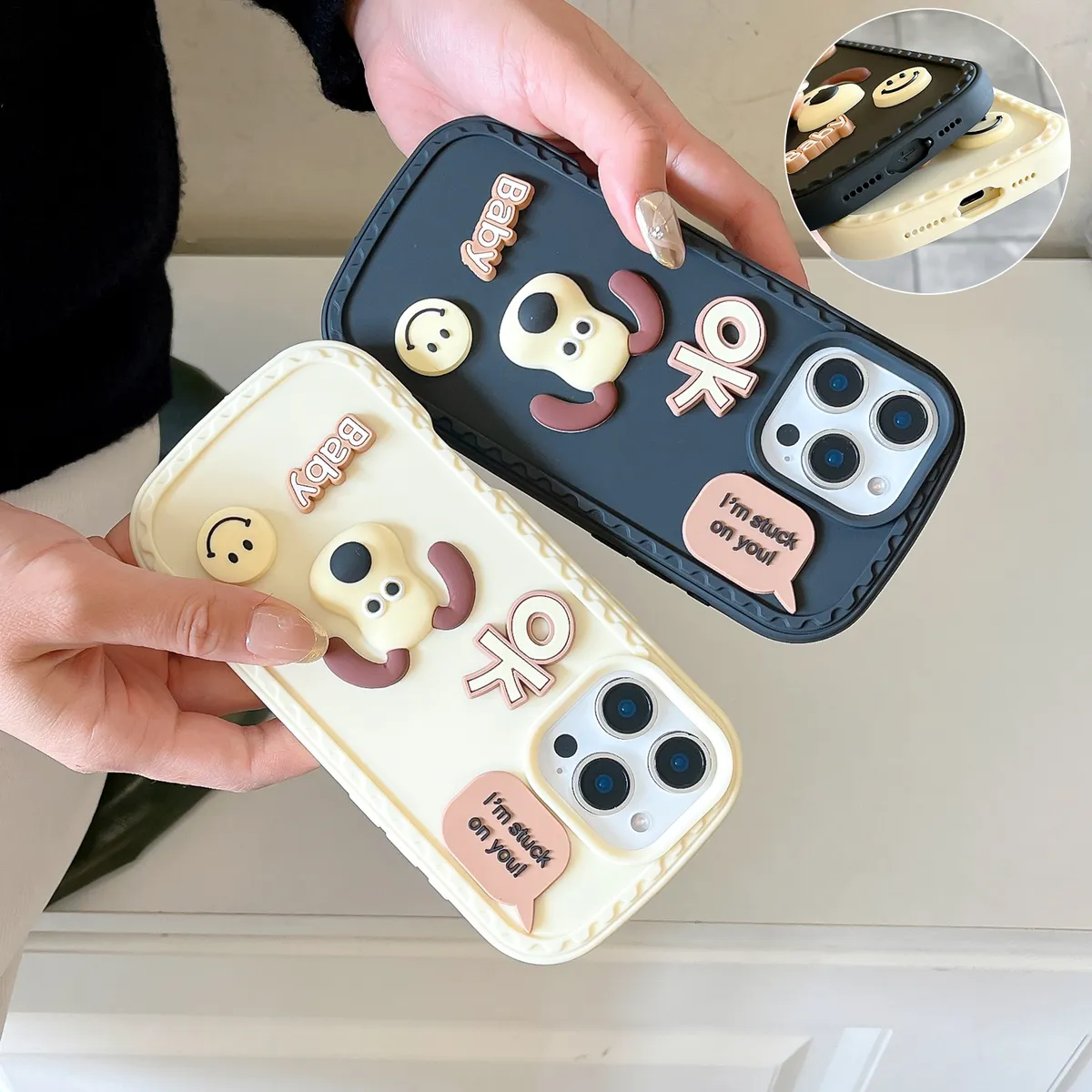 防尘塞推窗掌门狗日韩ins创意卡通立体适用iphone14promax苹果13手机壳11创意15pro新款可爱15pm保护套14 - 图片 5