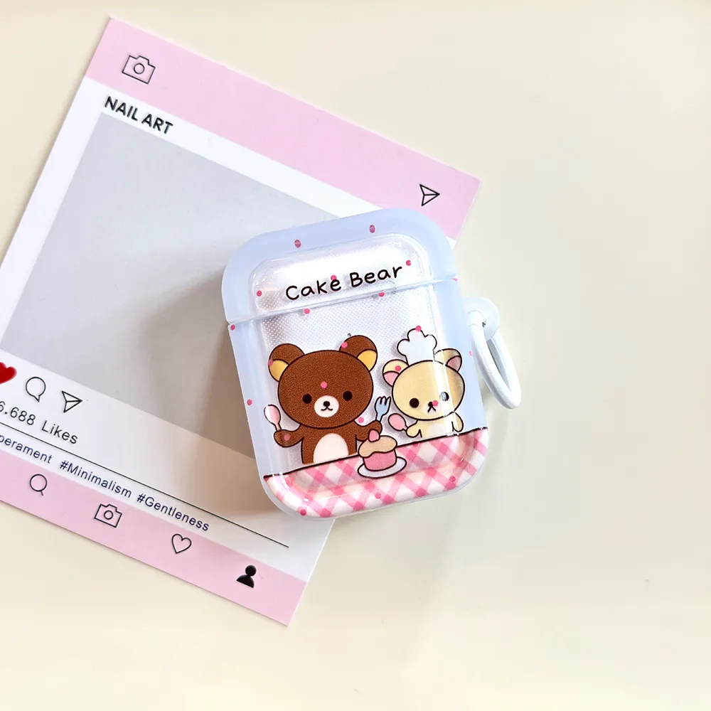 可爱小熊蛋糕适用Airpods4代耳机保护套pro2二三代苹果蓝牙3代 - 图片 3