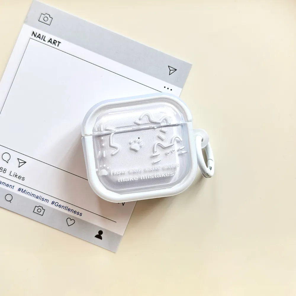 猫爪线条猫咪适用Airpods4代耳机保护套pro2二三代苹果蓝牙3代 - 图片 5