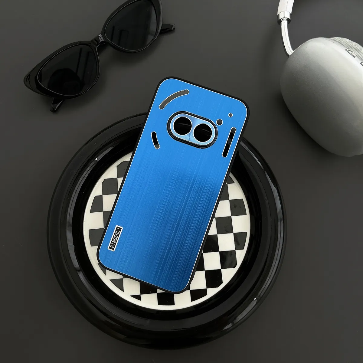 谷歌黑豹Nothingphone1金属背板超薄防摔手机壳适用于黑豹NothingPhone2A简约男女款