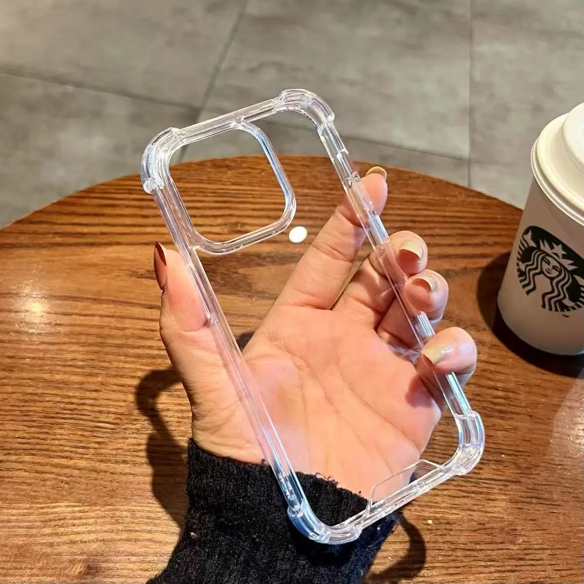 四角防摔亚克力适用苹果16promax手机壳加厚气囊iPhone15透明简约14promax高级感13防摔14plus亚克力12男女款11大孔摄像头Xsmax软边硬背7plus - 图片 5