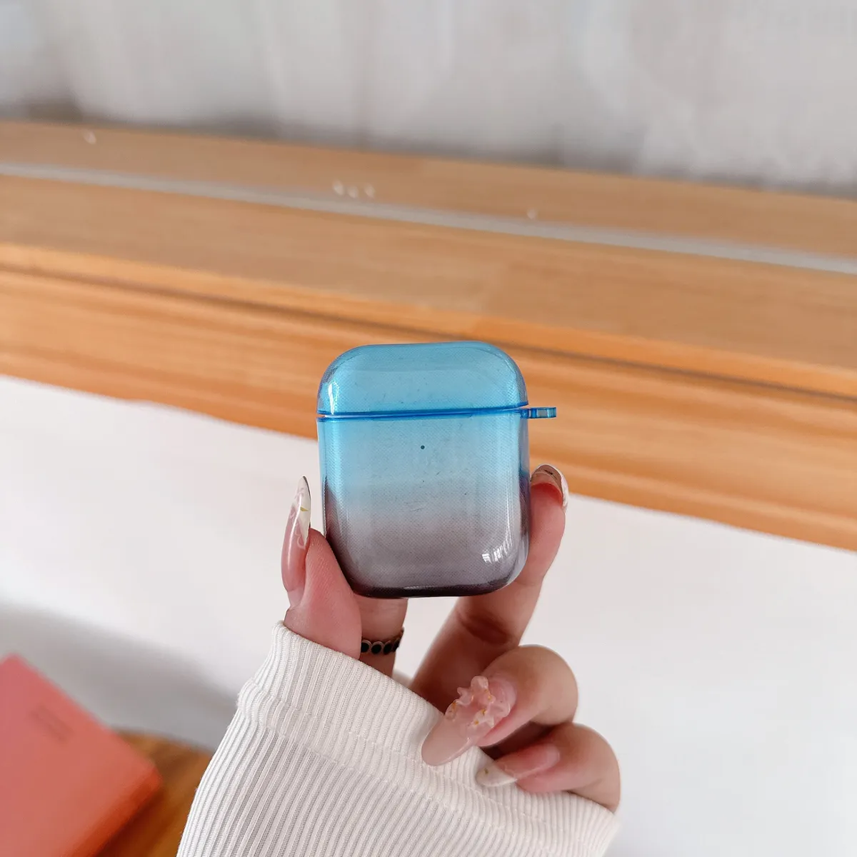 复古彩色双色渐变晕染半透AirPods4代耳机套适用苹果2代蓝牙耳机壳AirPods3代新款小众设计挂件AirPodspro2防摔壳 - 图片 2