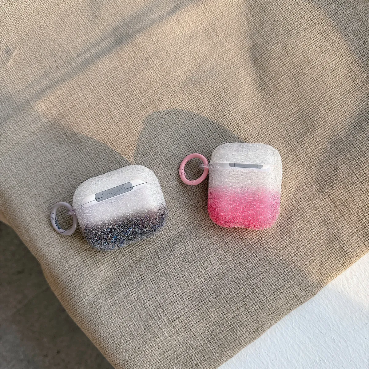 适用苹果AirPods4保护套airpodsPro2无线蓝牙耳机壳软airpods3pro二三四代分体式1/2/3/4渐变珠钻耳机壳防摔新款 - 图片 6