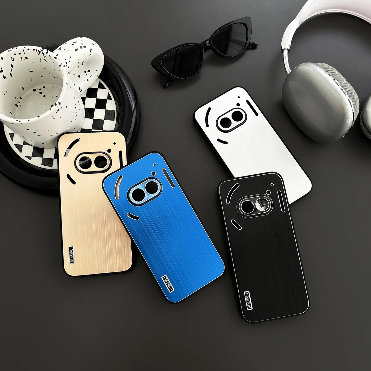 谷歌黑豹Nothingphone1金属背板超薄防摔手机壳适用于黑豹NothingPhone2A简约男女款 - 图片 6