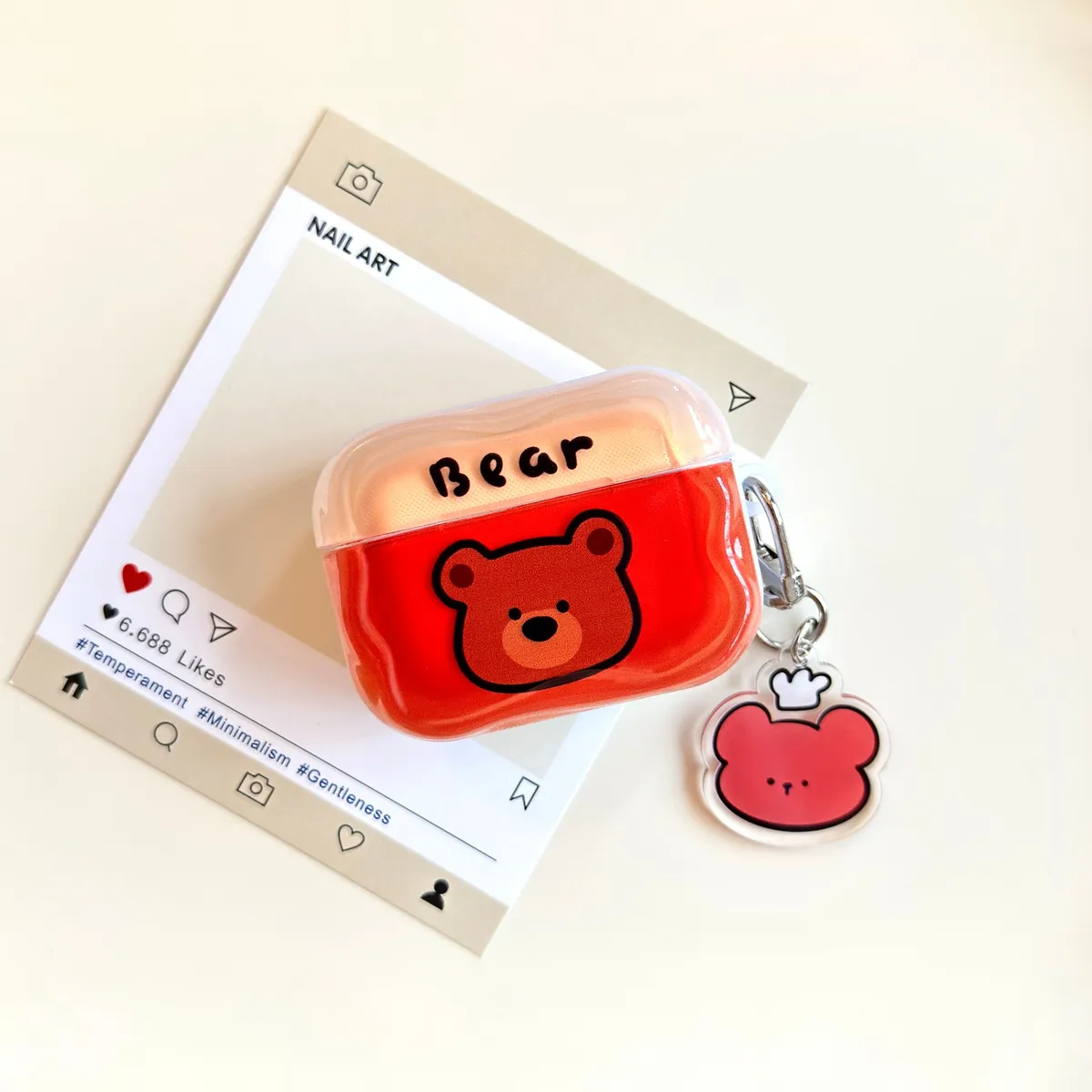 卡通可爱小熊适用Airpods4代耳机保护套pro2二三代苹果蓝牙3代
