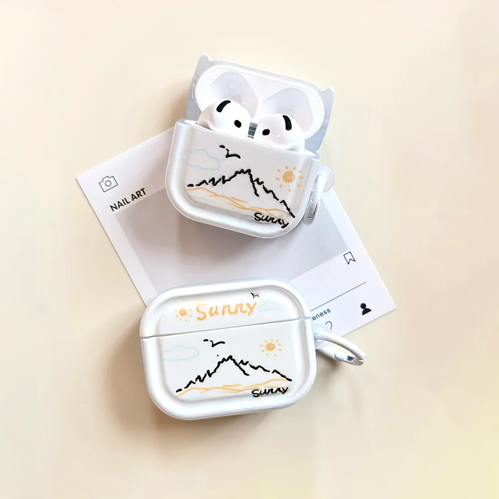 线条日式雪山适用Airpods4代耳机保护套pro2二三代苹果蓝牙3代 - 图片 3
