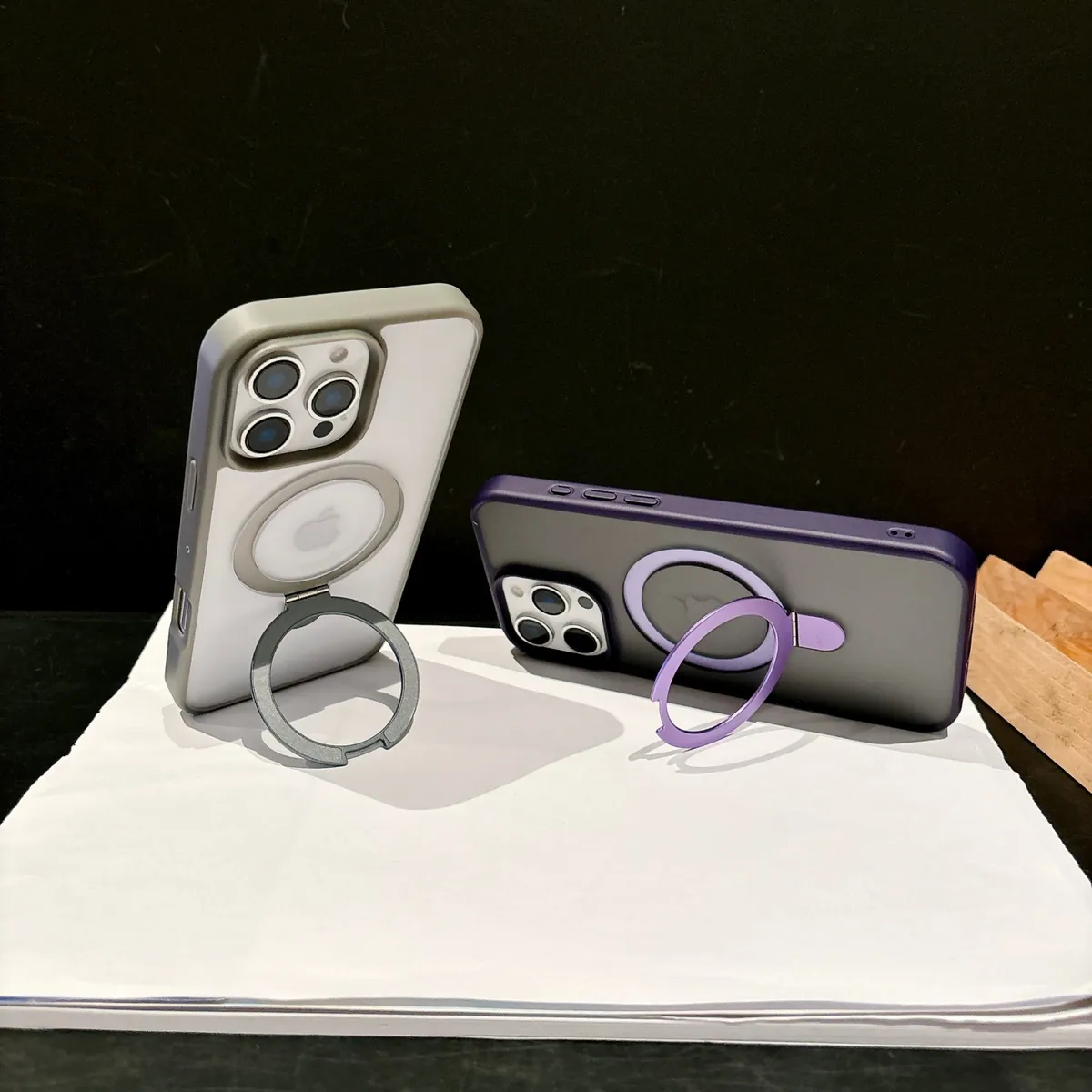 适用于iphone苹果手机壳磁吸充电指环扣支架车载磁吸金属扣环防震抗摔肤感顺滑保护壳 - 图片 6