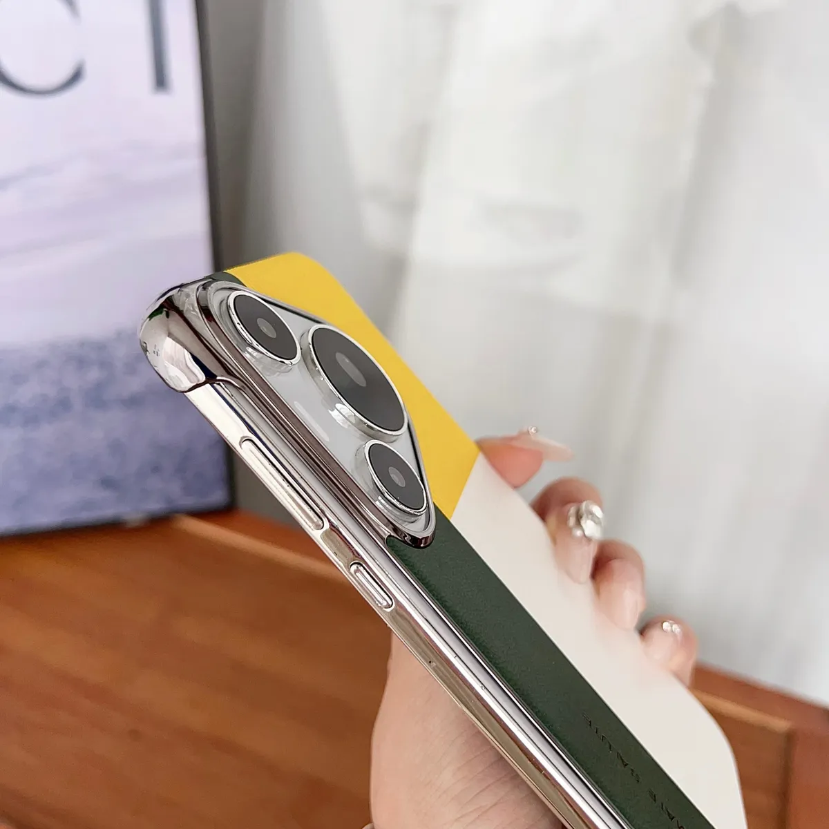 适用于华为pura系列型格红绿三色拼接手机壳