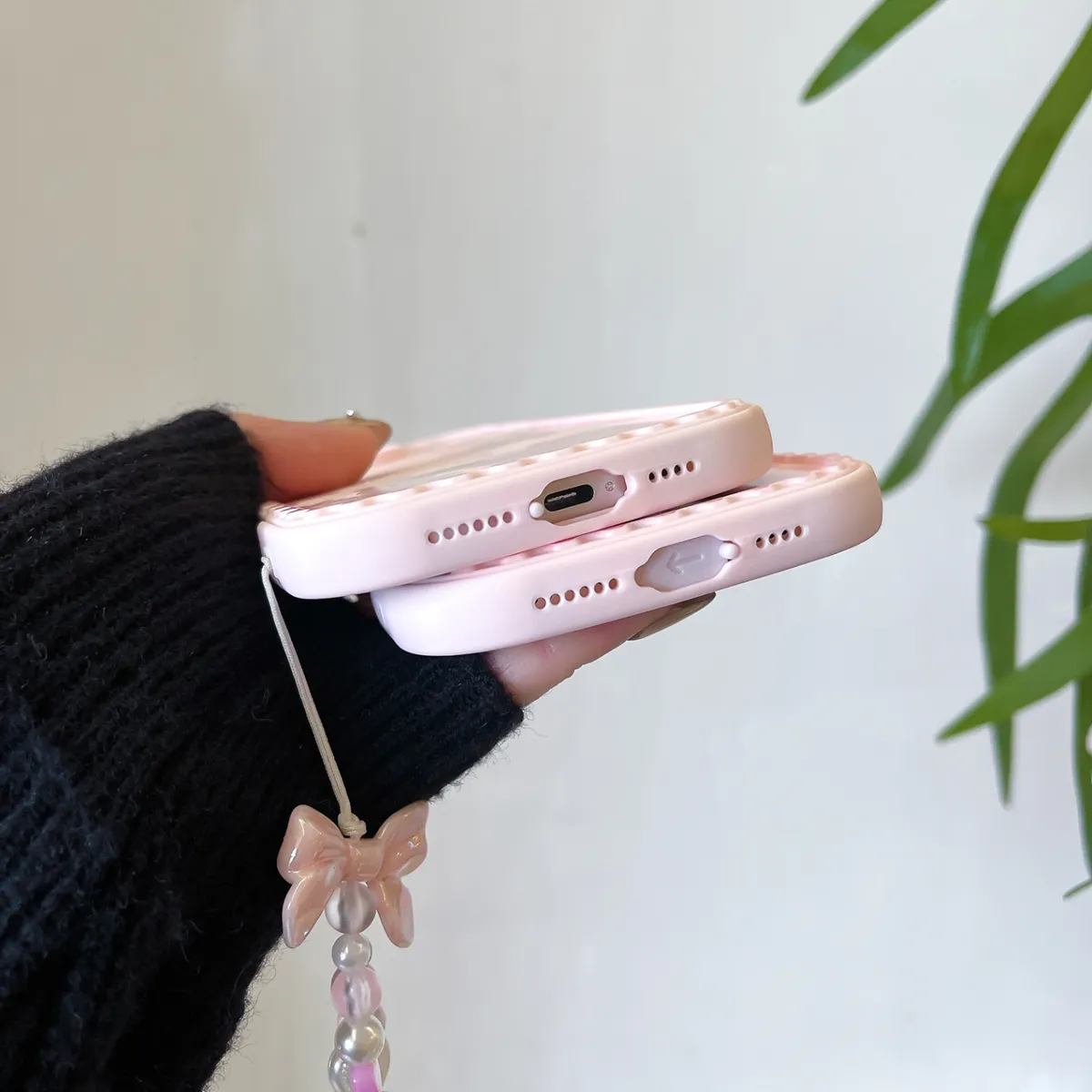 新模具防尘塞推窗 粉色花  温柔粉色蝴蝶结适用于苹果15ProMax手机壳iPhone14Pro全包13卡通12防摔保护套新款少女心软 - 图片 8