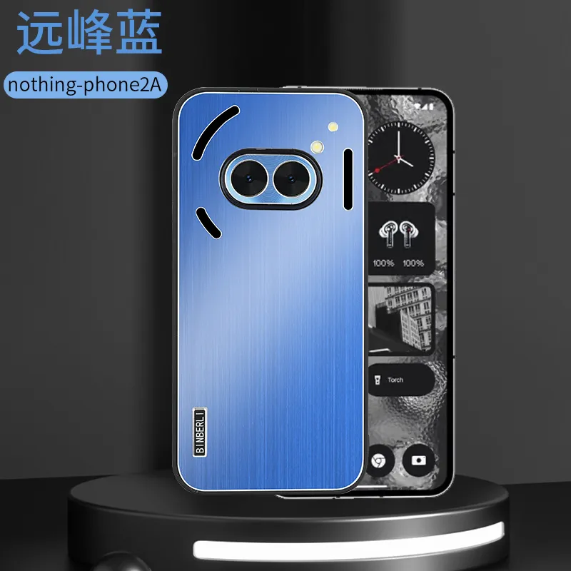 跨境新款适用黑豹Nothingphone1散热手机壳夏季防滑金属拉丝背板nothing2A保护套 - 图片 3