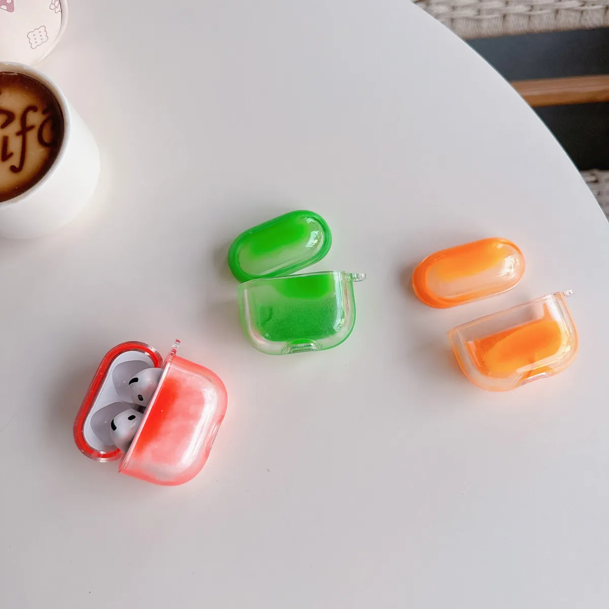 适用苹果AirPods4保护套airpodsPro2无线蓝牙耳机壳软airpods3pro二三四代分体式1/2/3/4夜光流沙耳机壳防摔新款 - 图片 4