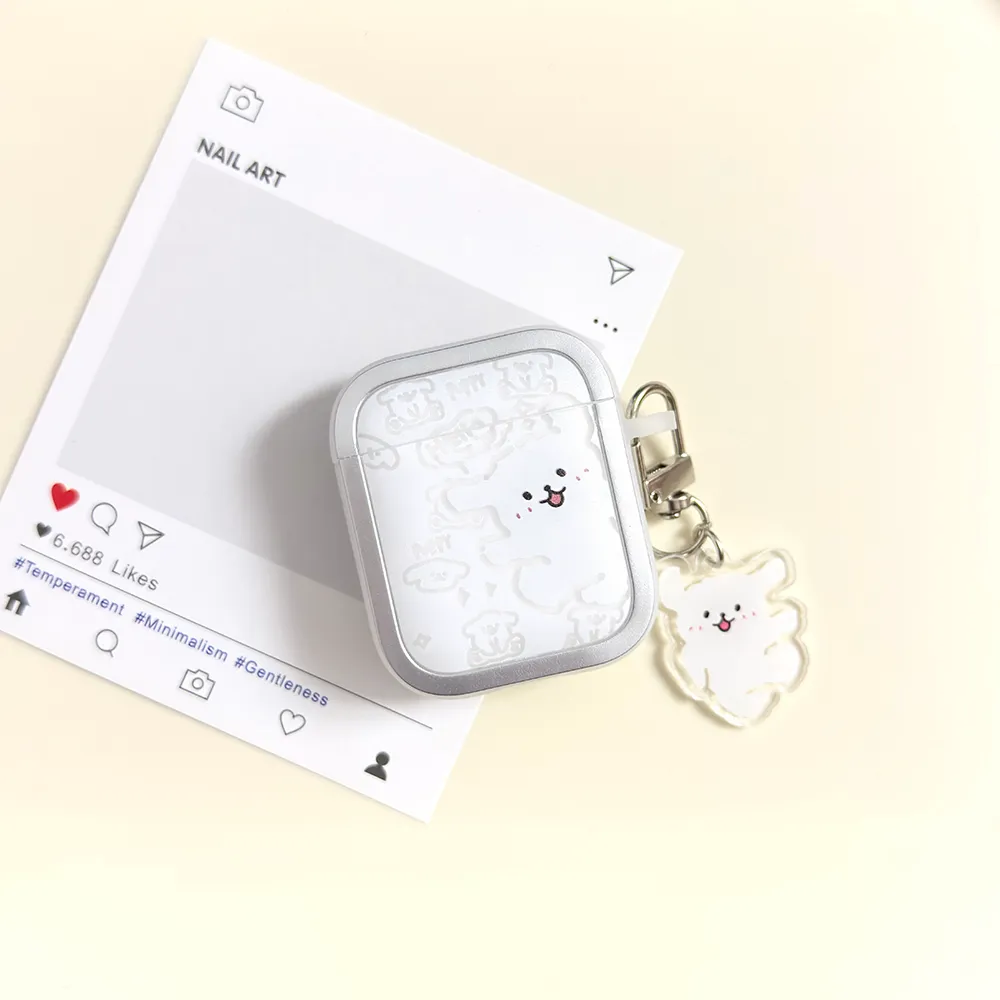 卡通多只小狗带挂件适用苹果4代airpods蓝牙耳机保护套airpodspro二 - 图片 6