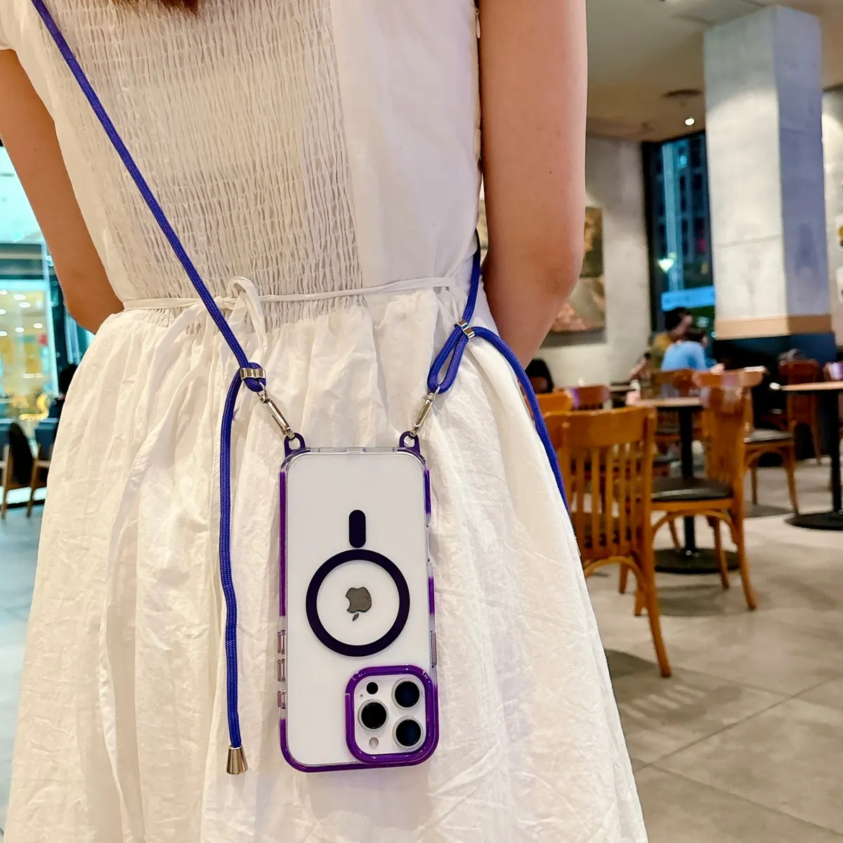 幻彩挂绳磁吸系列四角防摔适用iphone苹果magsafe斜挎挂绳透明小众手机保护壳 - 图片 6