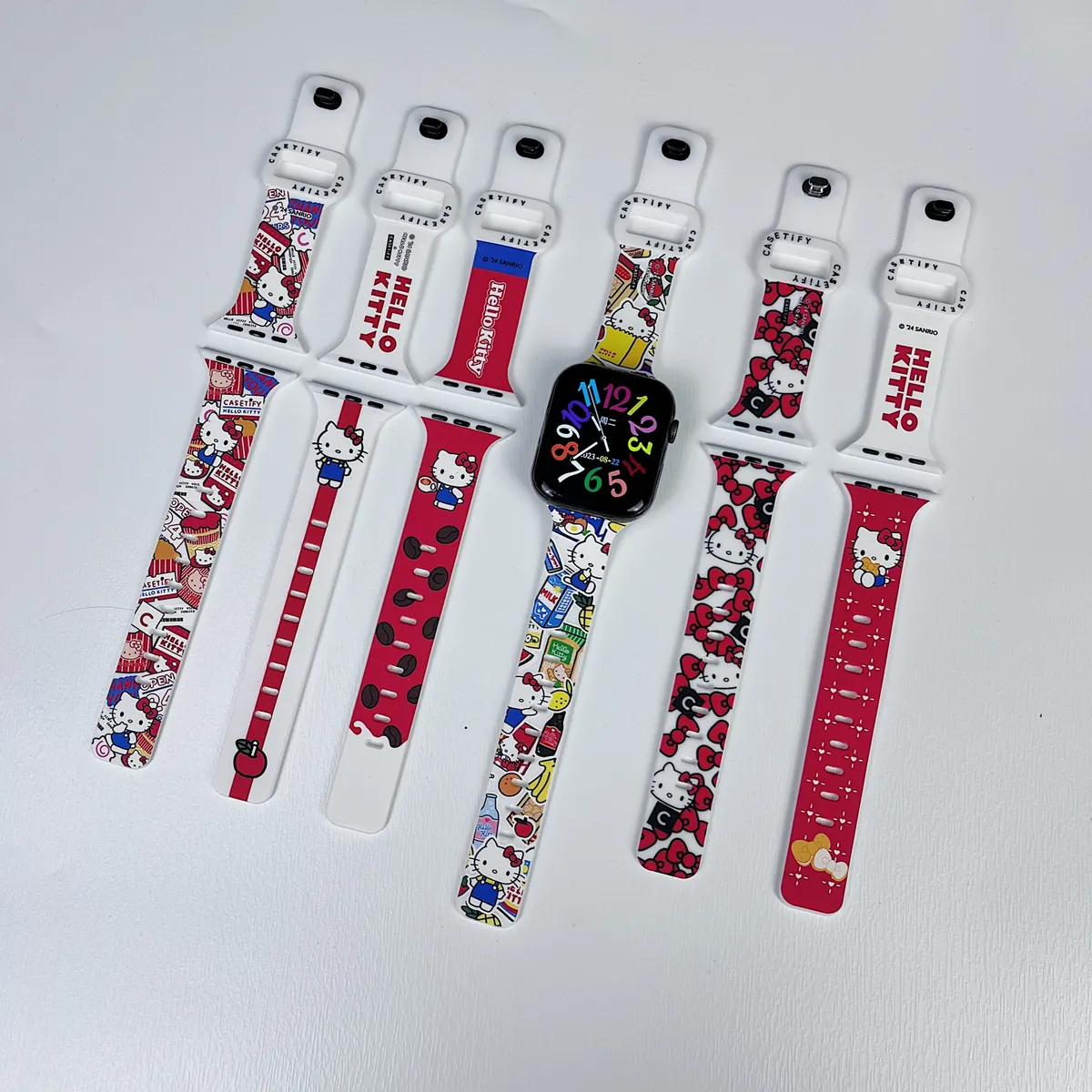 苹果-CASETiFY联名KT猫白色表带-硅胶材质适用S1-S10腕带S9高级感表带S8 - 图片 4