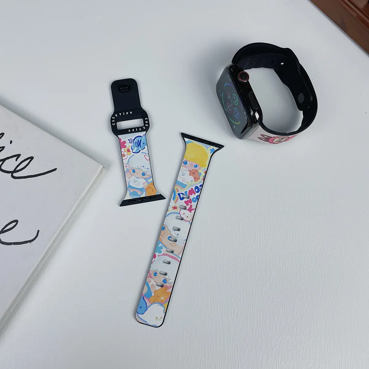 苹果-CASETiFY表带泡泡玛特迪蒙拉布布-硅胶材质适用S1-S10腕带S9高级感表带S8 - 图片 6