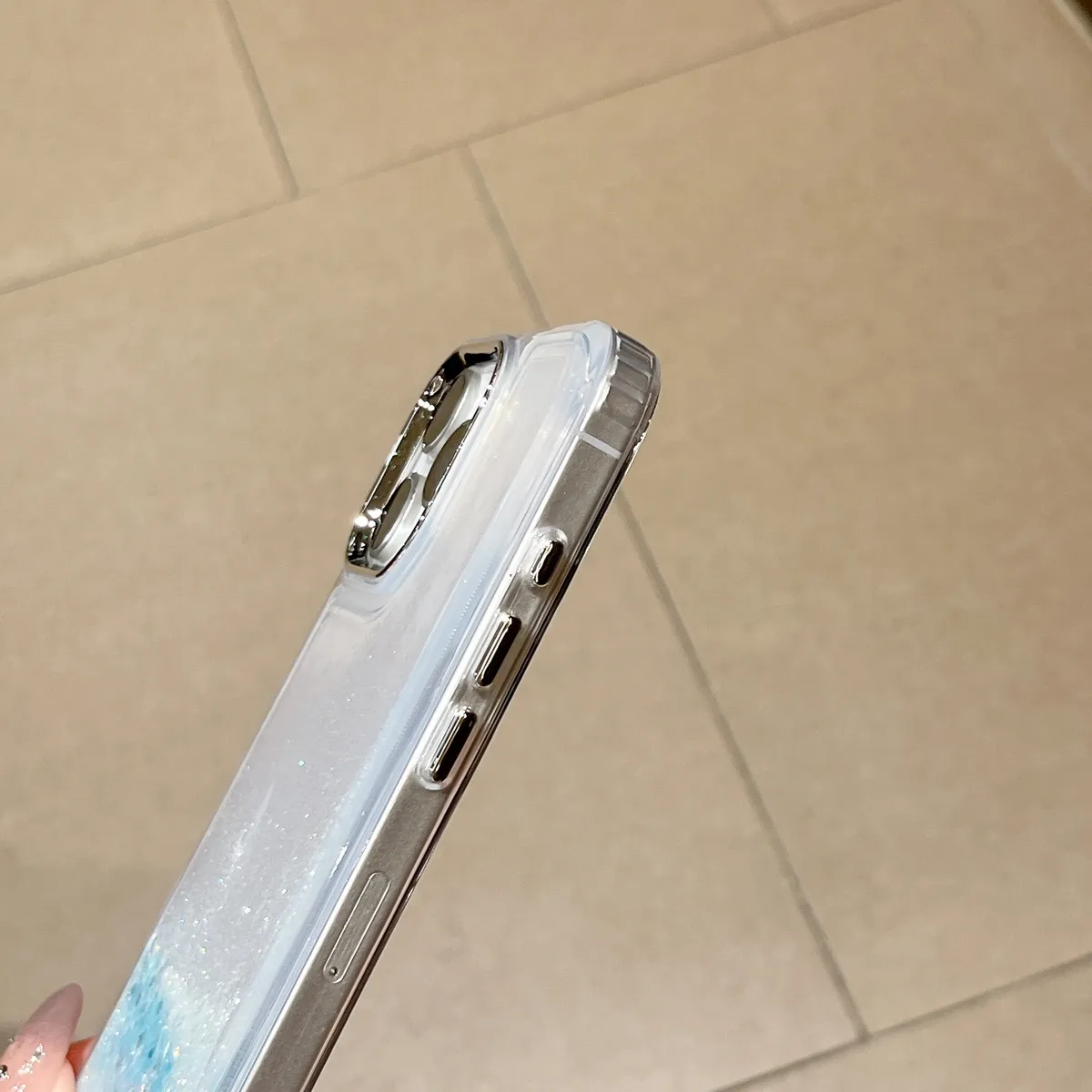 透明电镀框按键流沙手机壳适用iPhone16promax手机壳15苹果12全包11高级14promax仙女款ins同款网红15plus日韩新款 - 图片 9