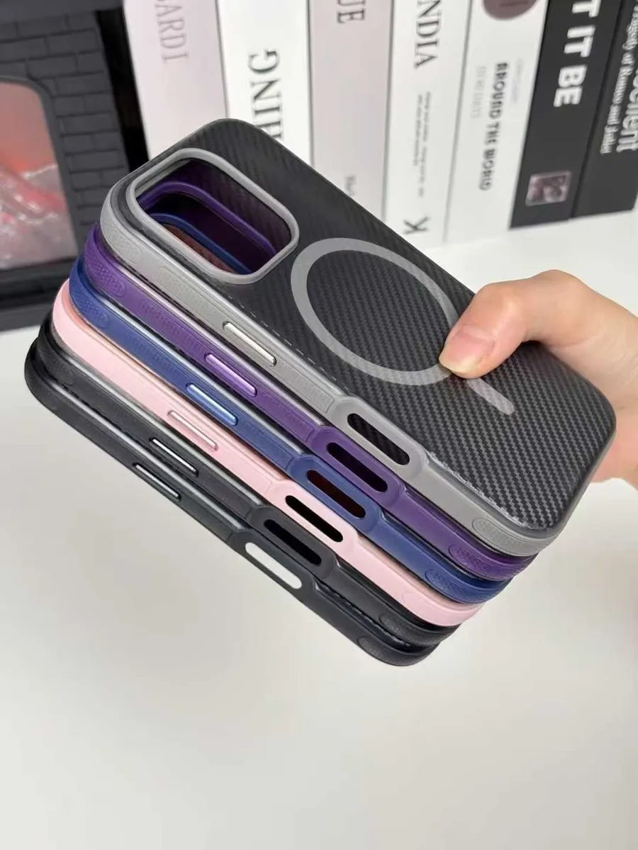 碳纤维磁吸Magsafe适用苹果iphone手机壳简约时尚防摔肤感壳 - 图片 8