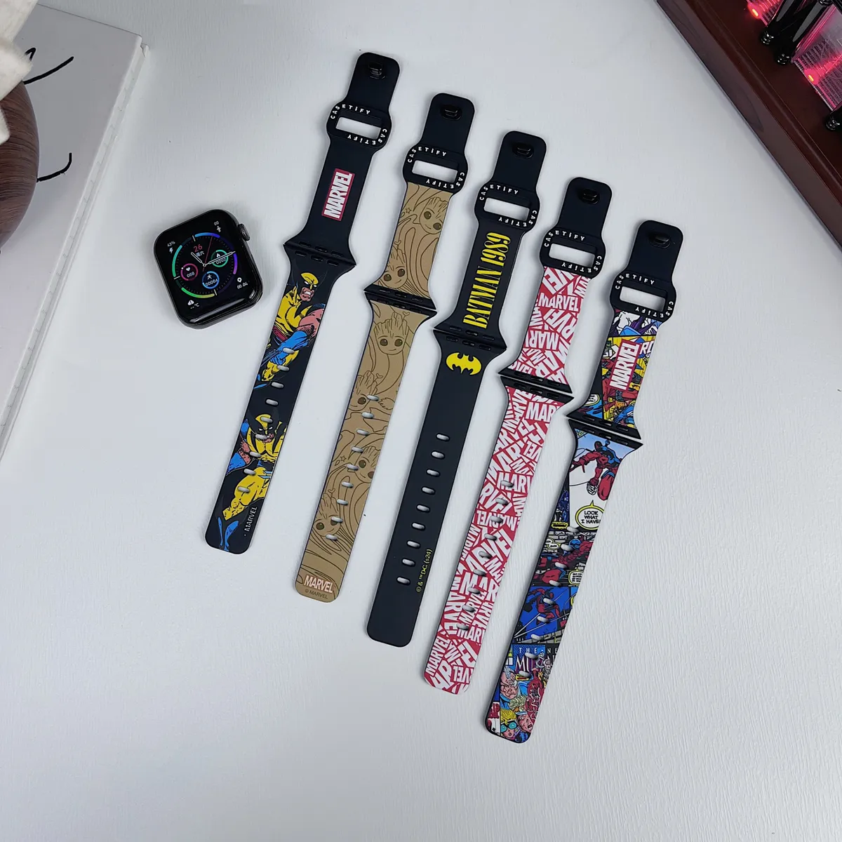 苹果-CASETiFY表带死侍金刚狼蝙蝠侠-硅胶材质适用S1-S10腕带S9高级感表带S8 - 图片 4