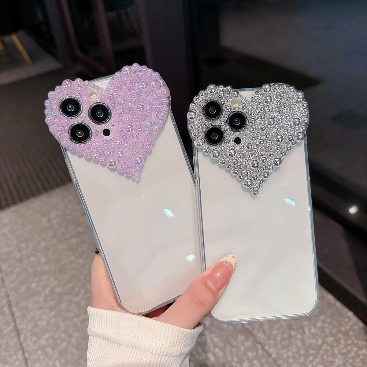 爱心水钻iPhone15手机壳16个性创意苹果14Promax奢华高级感适用13网红透明时尚高颜值12轻奢风潮流新款保护套