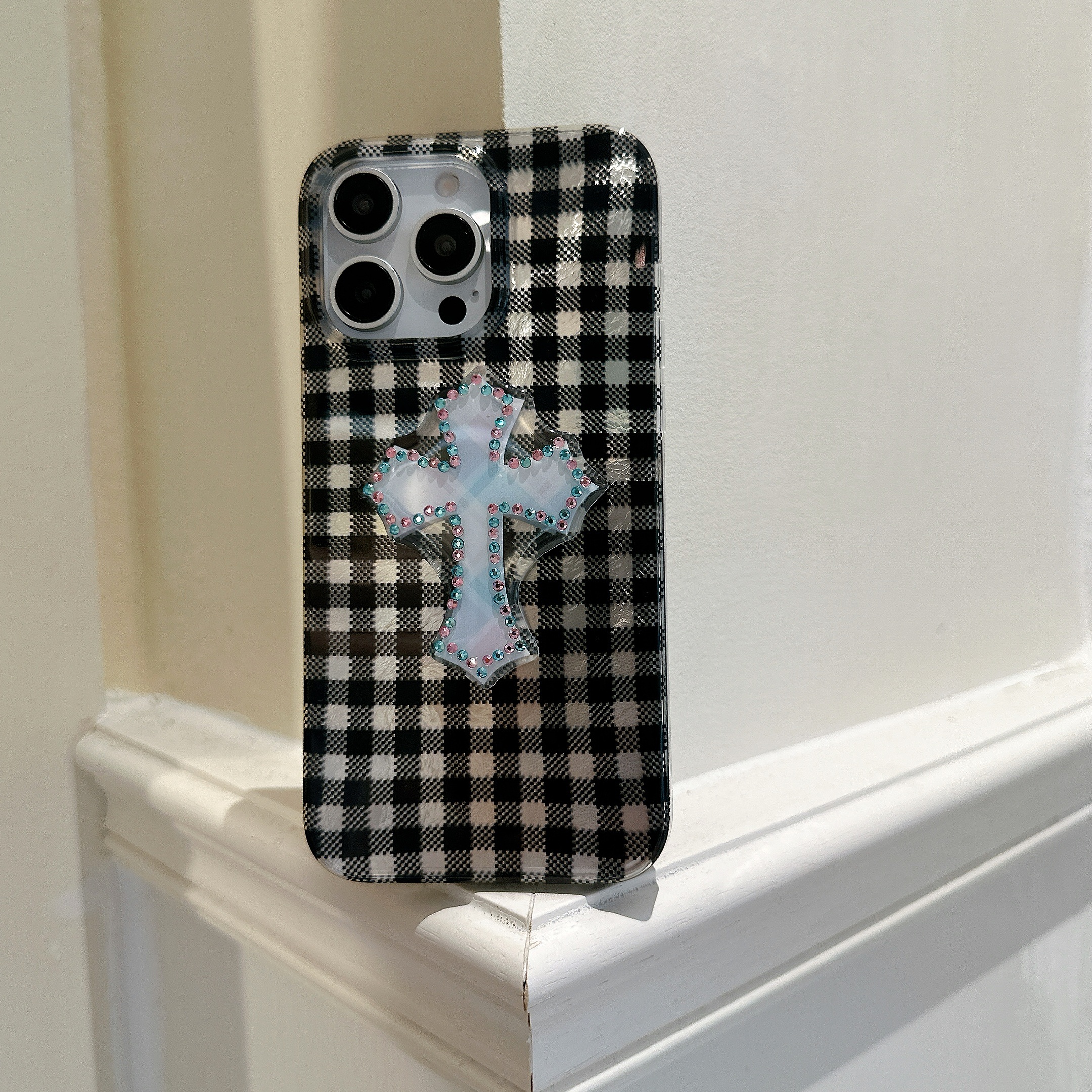 韩系ins风小众十字架支架适用苹果16手机壳iphone17promax高级感13/14p硅胶15Pro保护套新款防摔全包 - 图片 9