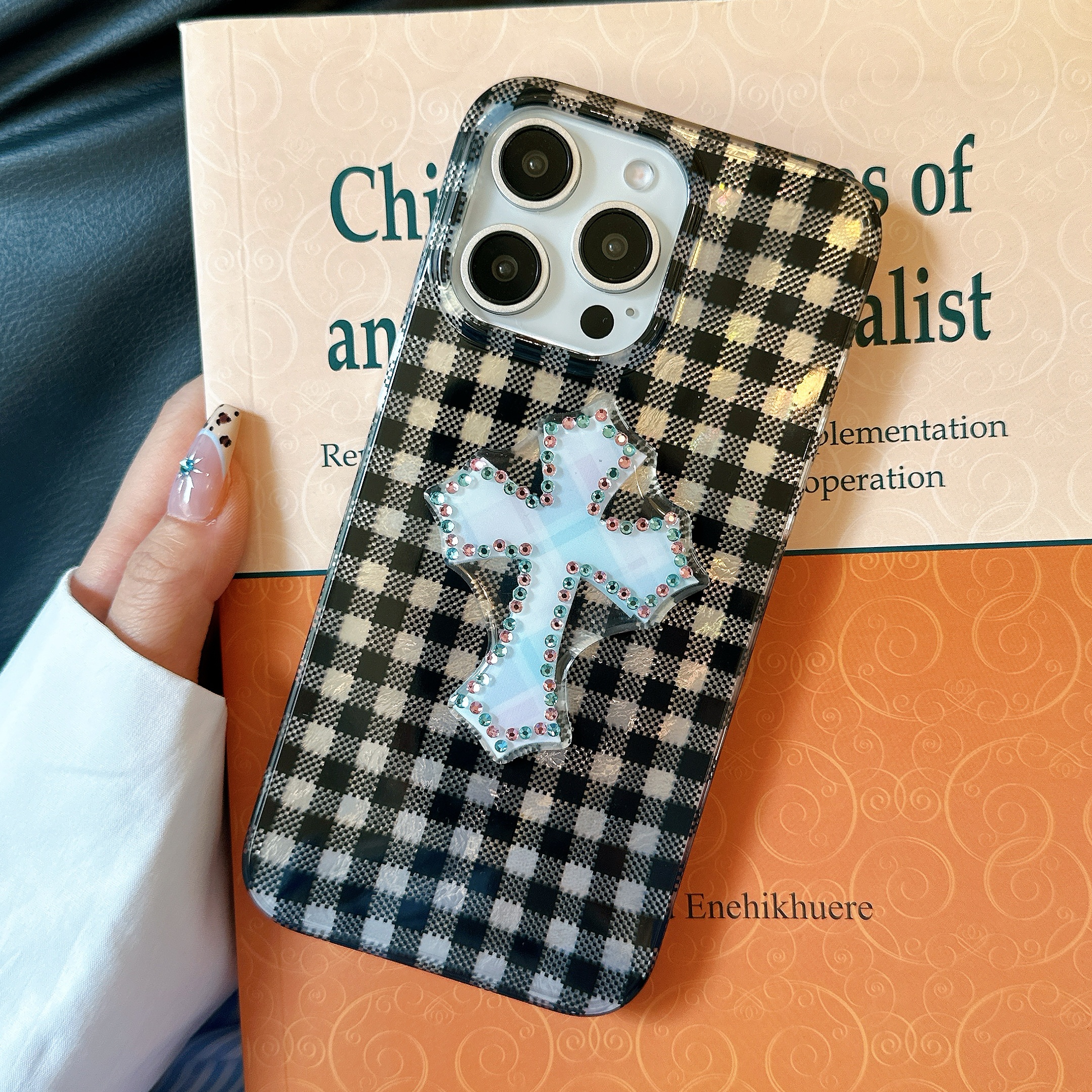 韩系ins风小众十字架支架适用苹果16手机壳iphone17promax高级感13/14p硅胶15Pro保护套新款防摔全包 - 图片 5