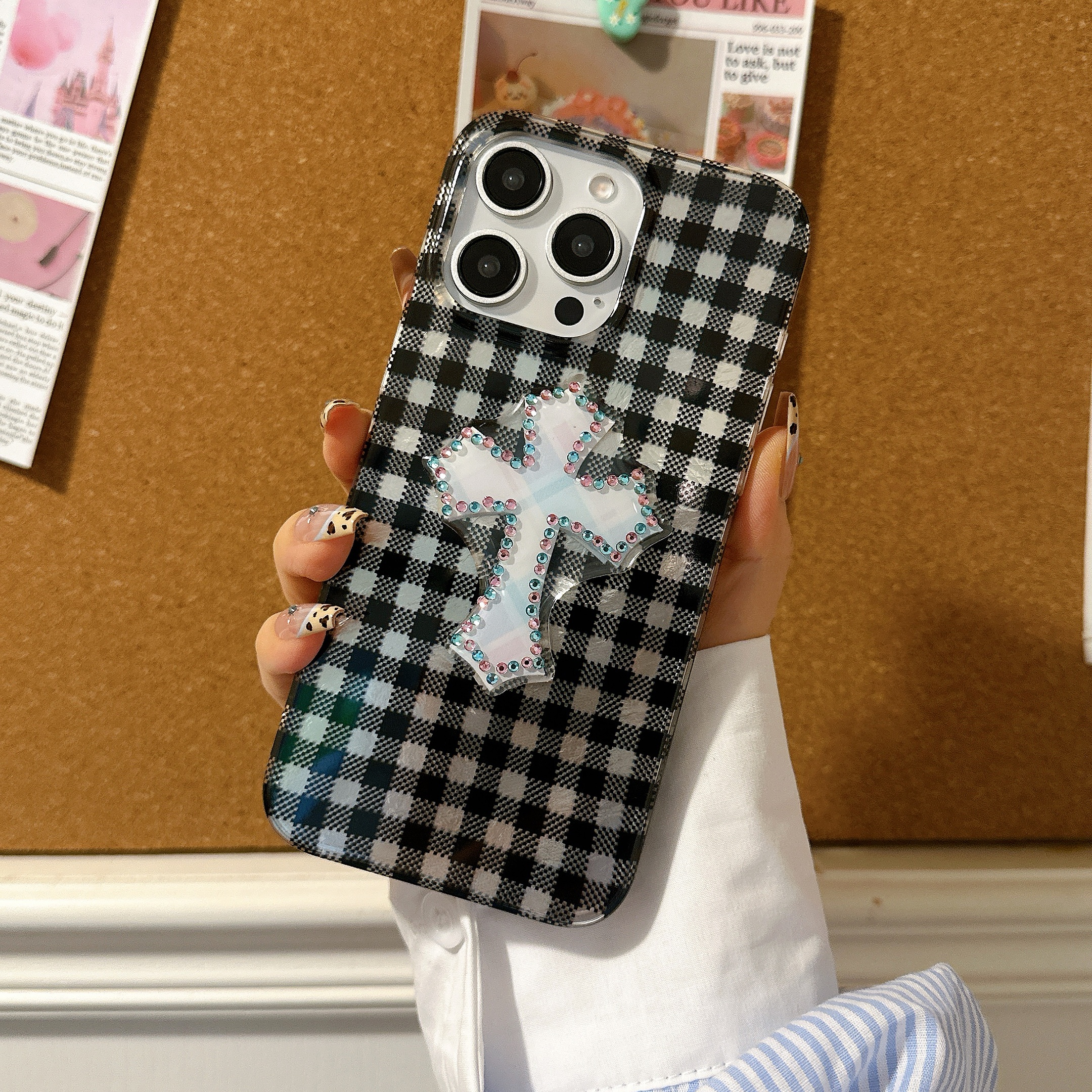 韩系ins风小众十字架支架适用苹果16手机壳iphone17promax高级感13/14p硅胶15Pro保护套新款防摔全包 - 图片 6