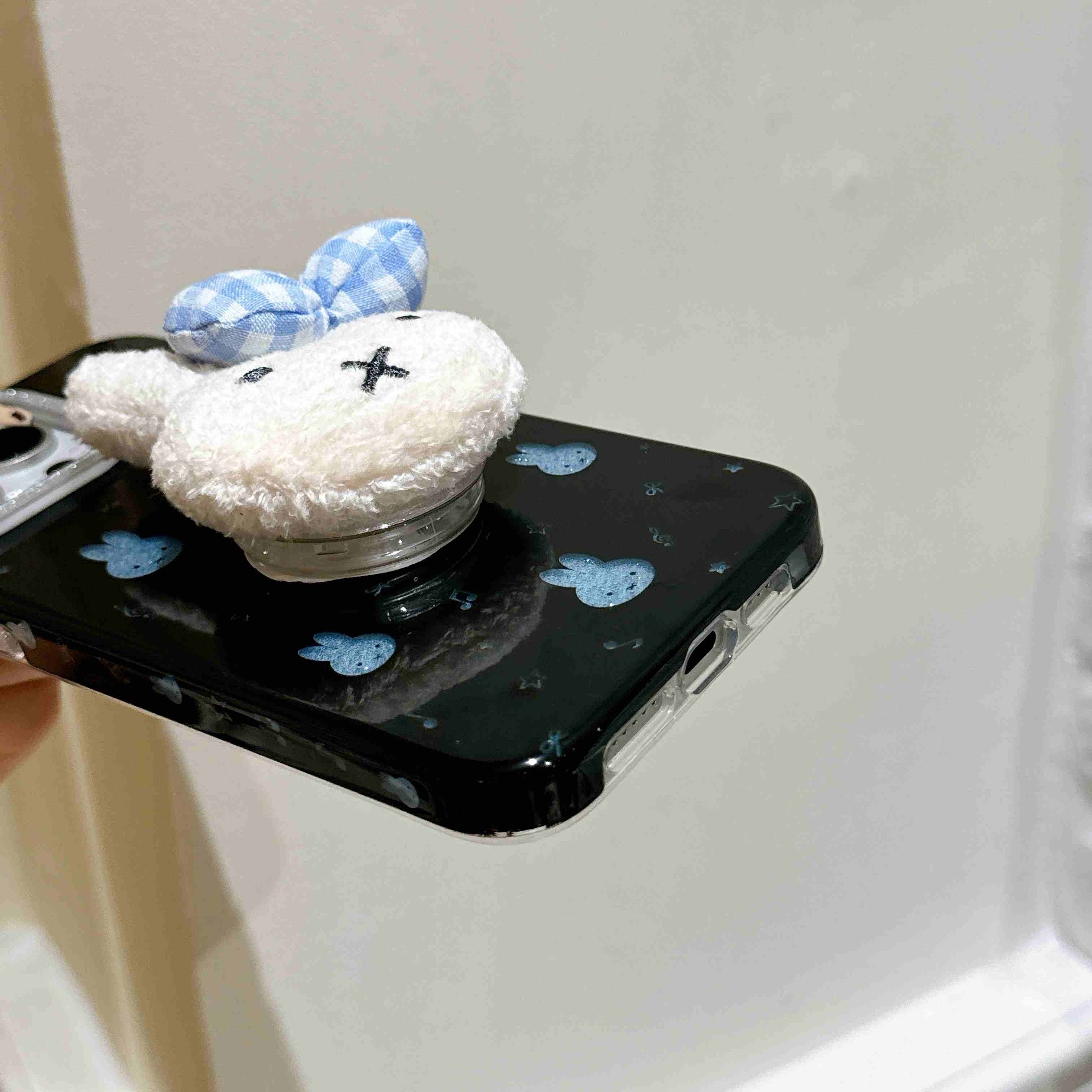 韩系ins闪粉蓝米菲兔可爱支架适用iPhone17promax手机壳苹果15新款16少女黑14/16pro防摔全包 - 图片 8