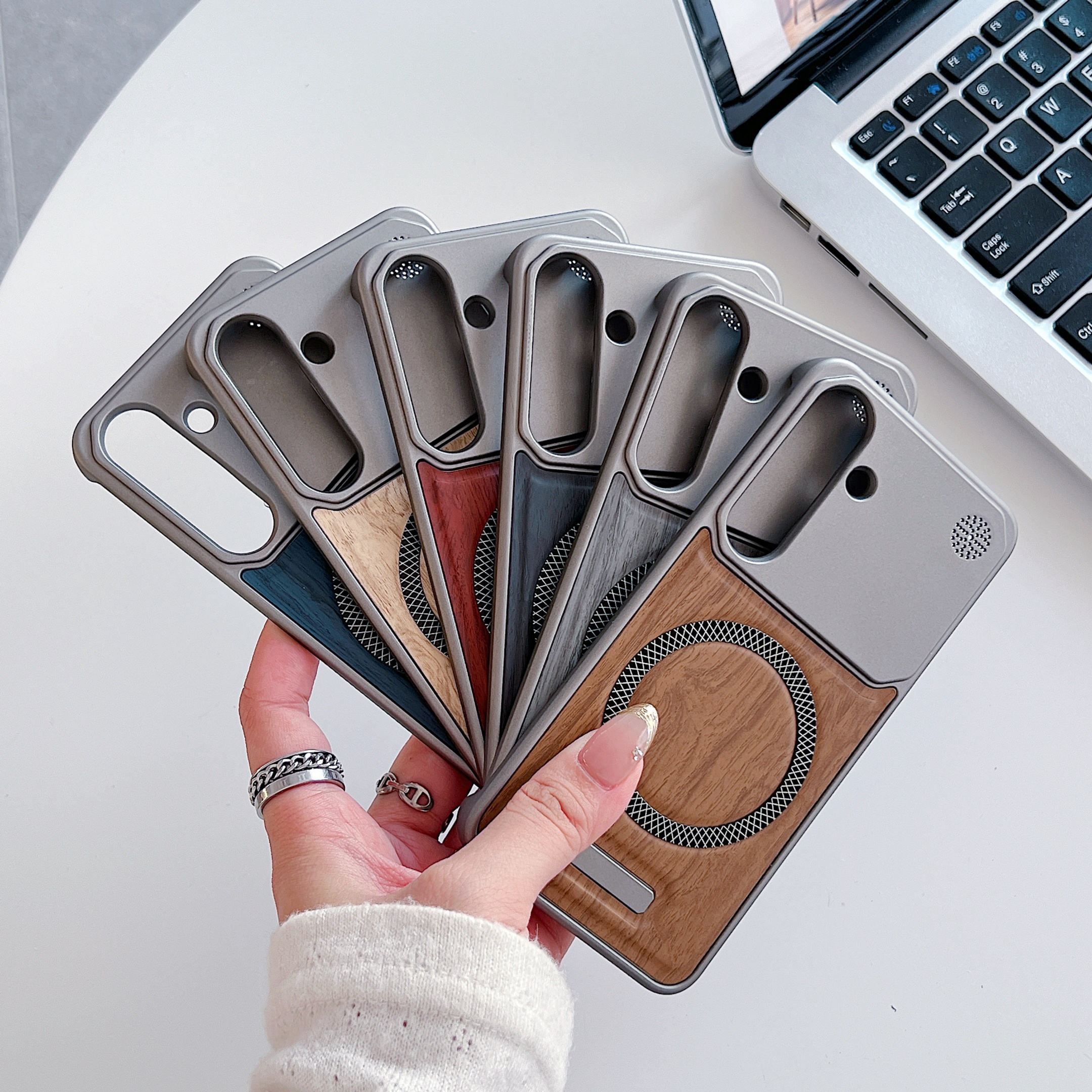 适用于三星S25plus磁吸木纹手机壳金属漆边框散热防摔s25u保护套高级感 - 图片 3