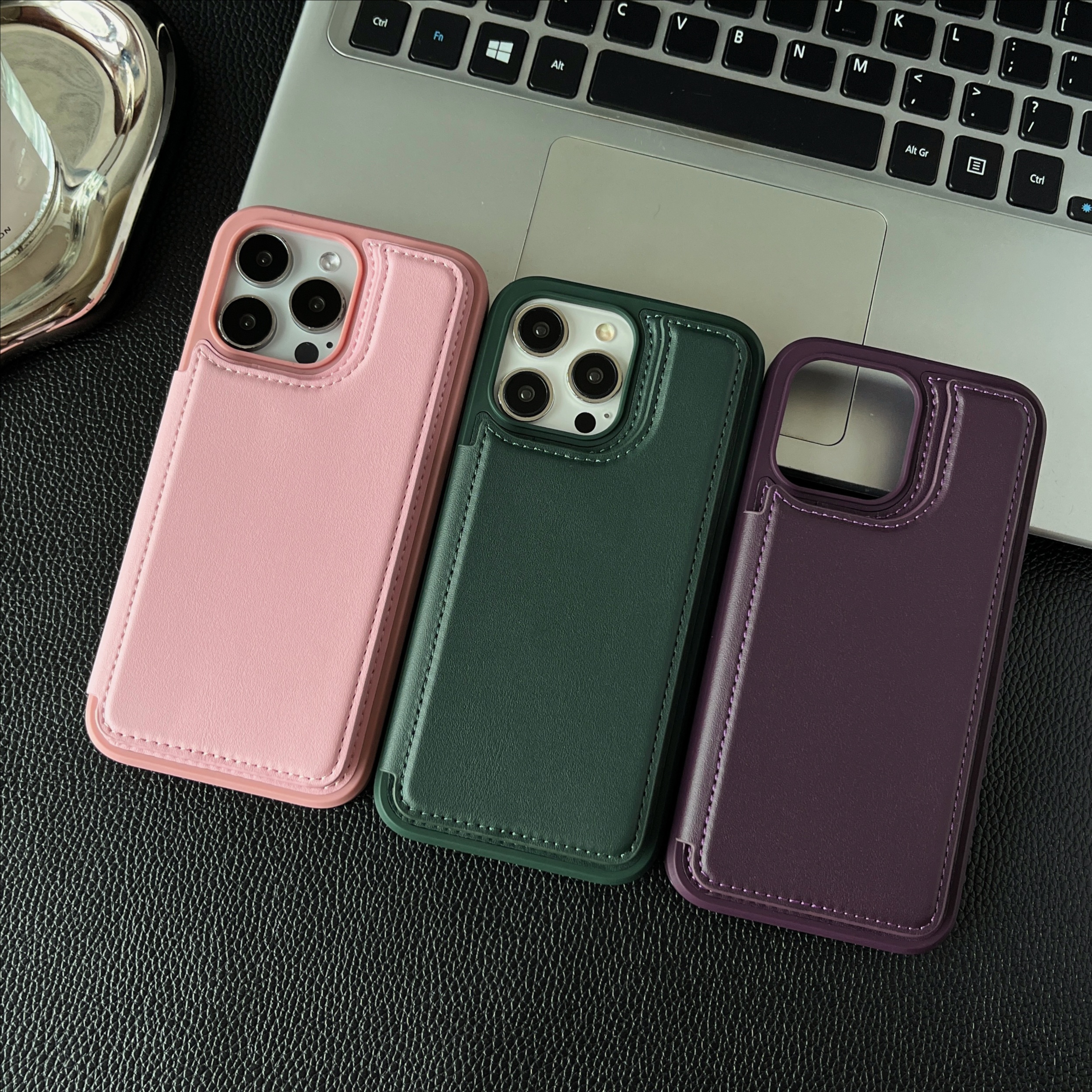 适用iPhone17苹果16promax磁扣卡包支架多功能插卡防摔手机保护壳