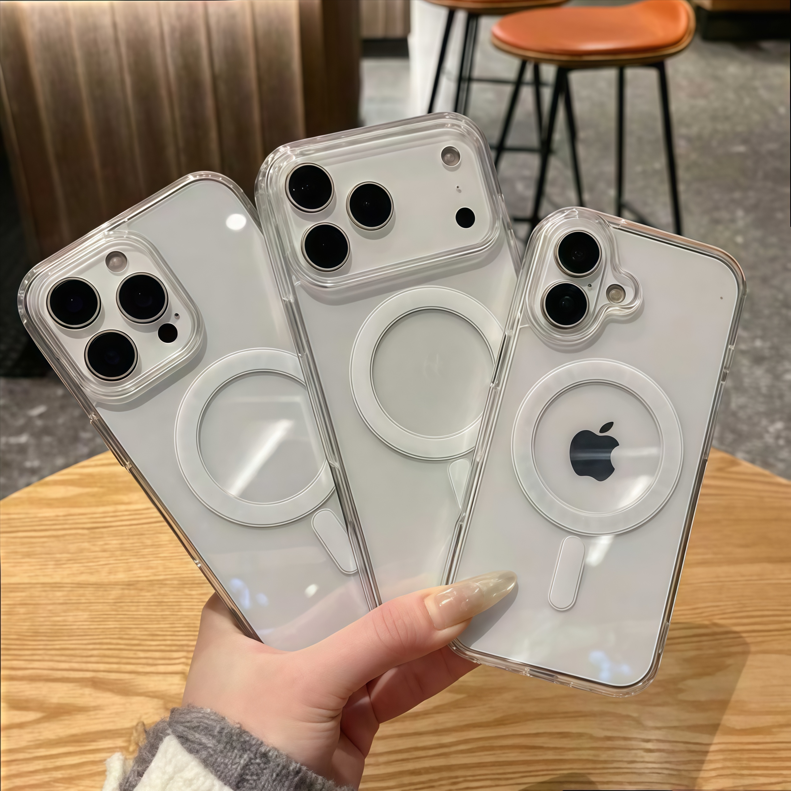 适用iPhone17苹果17手机壳iPhone13亚克力防摔透明Magsafe磁吸壳1.5厚