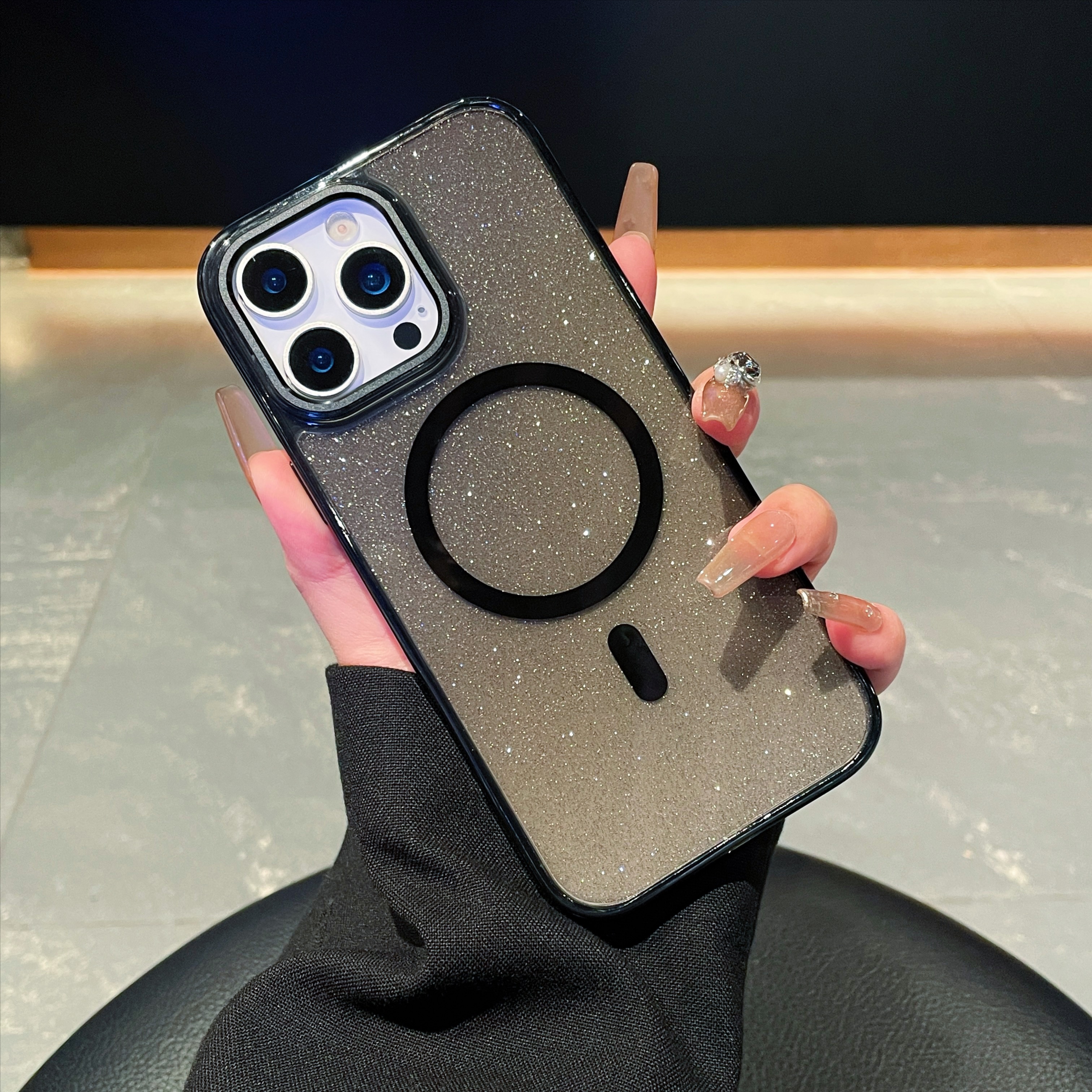 适用苹果17闪彩壳14promax细闪16pro磁吸高级质感手机壳 - 图片 7