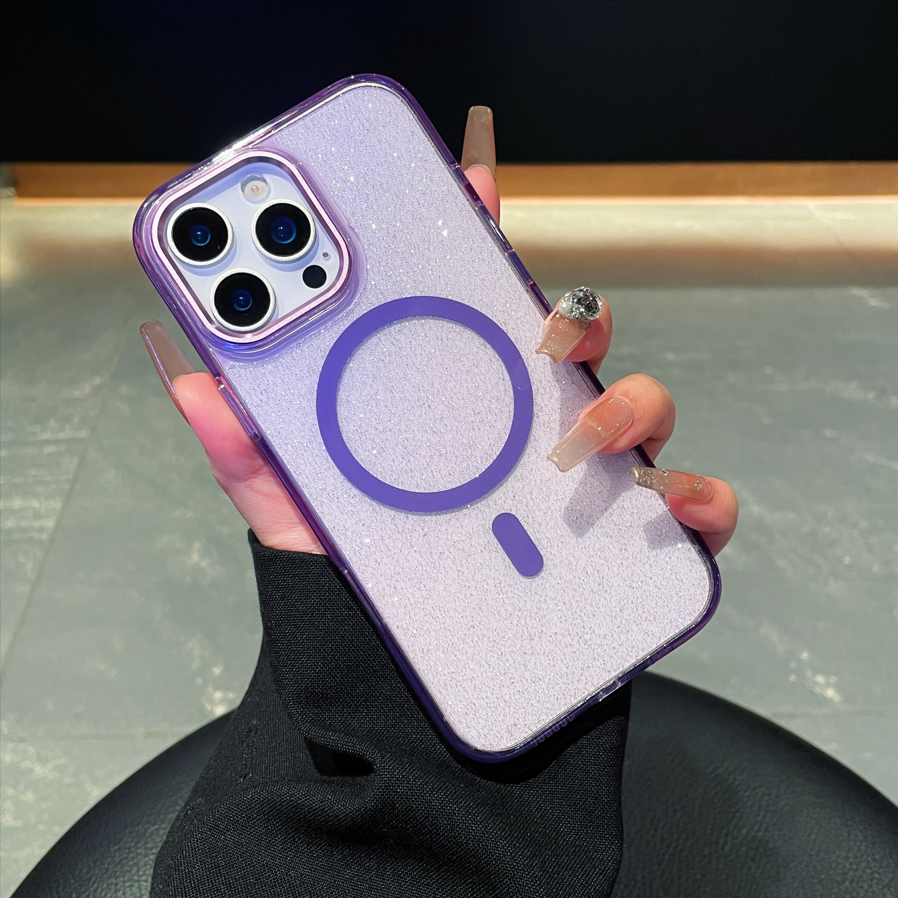 适用苹果17闪彩壳14promax细闪16pro磁吸高级质感手机壳 - 图片 5