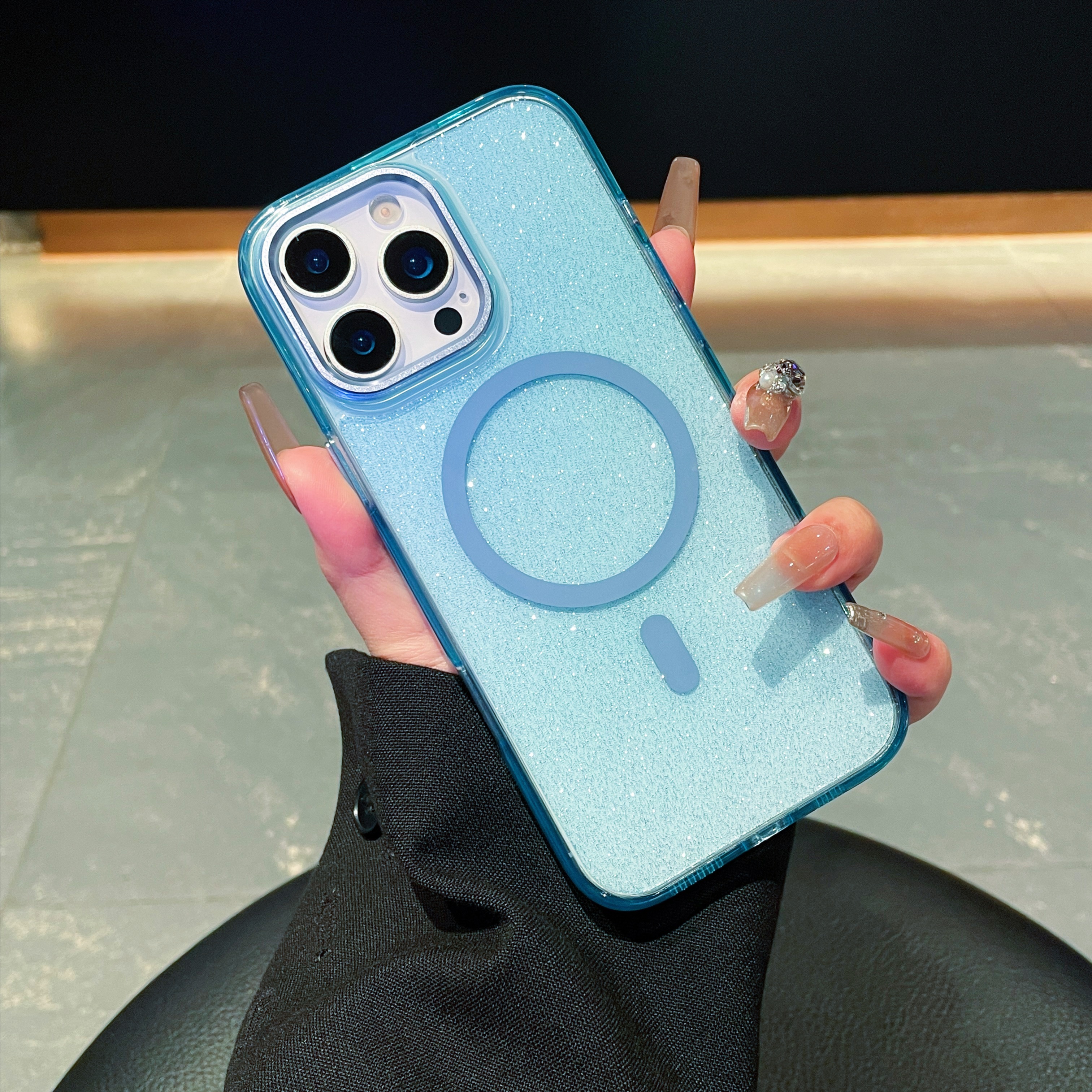 适用苹果17闪彩壳14promax细闪16pro磁吸高级质感手机壳 - 图片 4