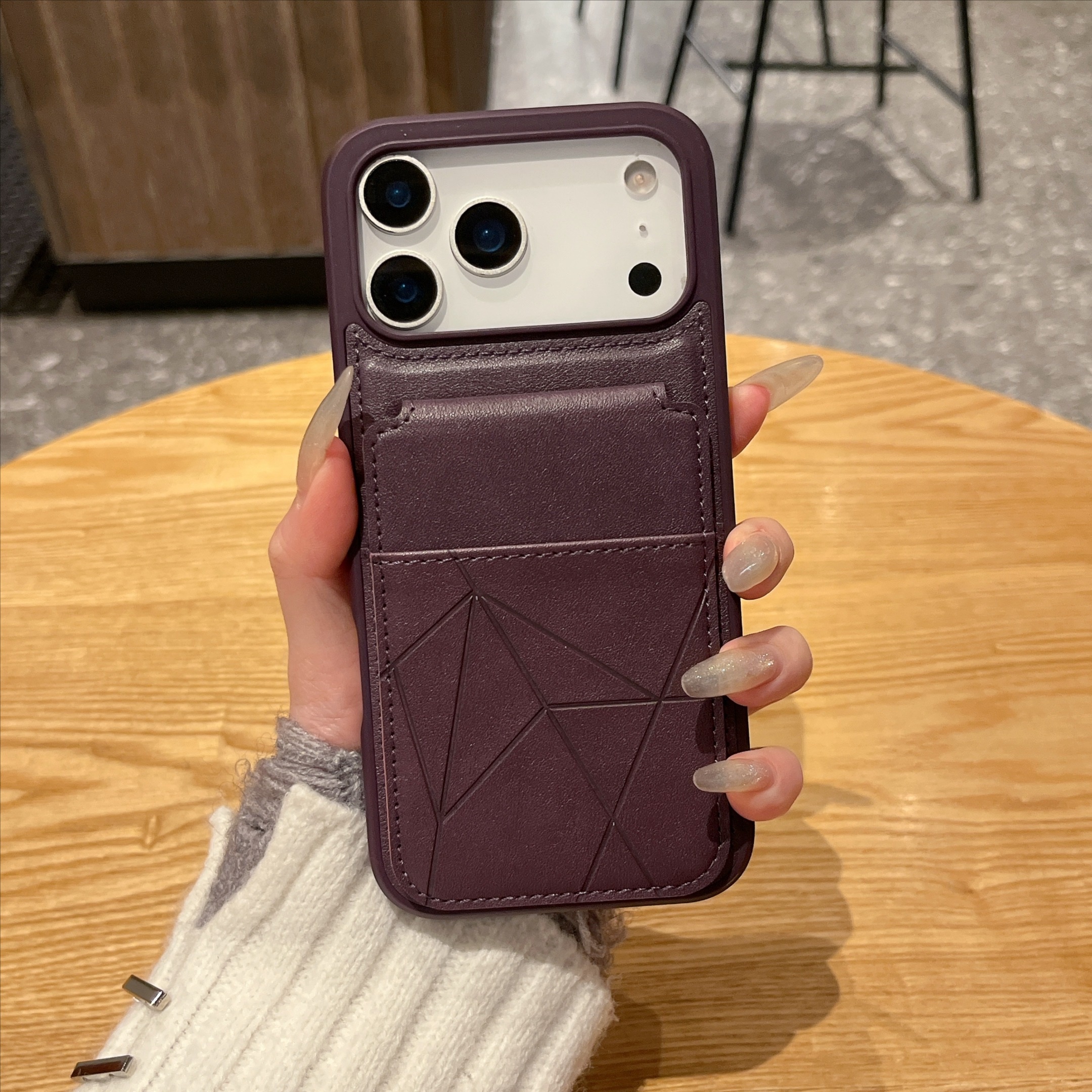 一体卡包适用苹果14promax手机壳15多卡位iphone13pro可当支架12高级素皮11pmax男款纯色商务apple新款保护套 - 图片 9