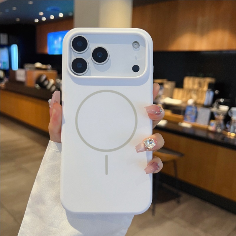 适用苹果17手机壳黑色大孔iphone17promax细圈磁吸液态16pro防摔15高端新品14保护套13情侣男女17 r - 图片 4