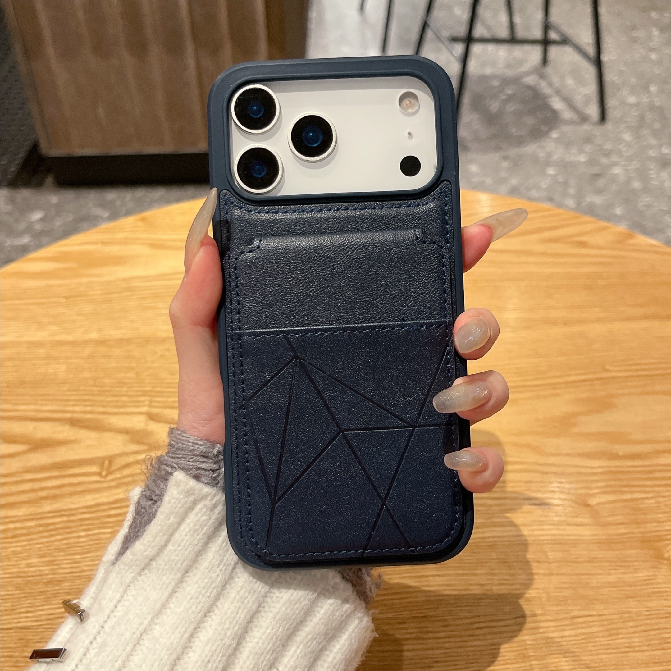 一体卡包适用苹果14promax手机壳15多卡位iphone13pro可当支架12高级素皮11pmax男款纯色商务apple新款保护套 - 图片 6