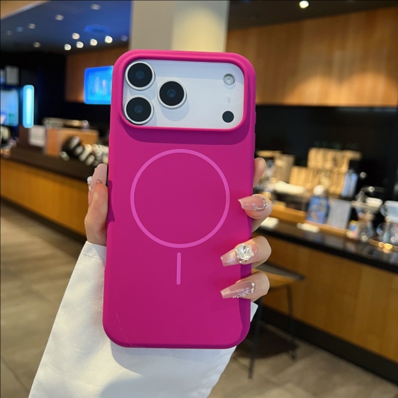 适用苹果17手机壳黑色大孔iphone17promax细圈磁吸液态16pro防摔15高端新品14保护套13情侣男女17 r - 图片 5