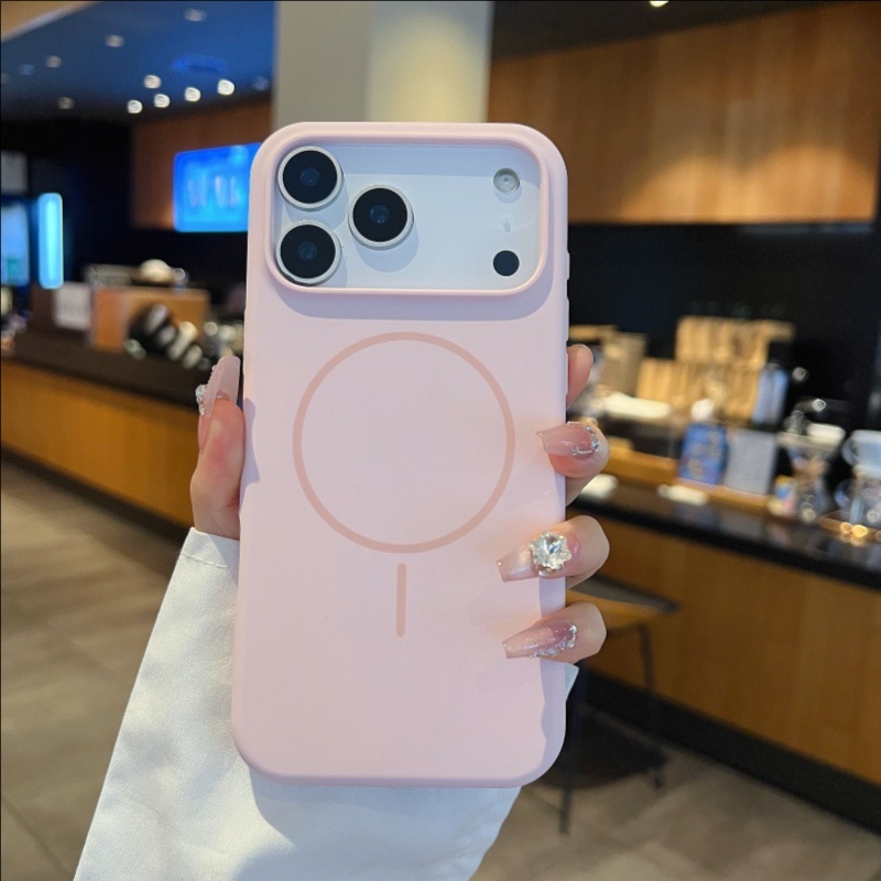 适用苹果17手机壳黑色大孔iphone17promax细圈磁吸液态16pro防摔15高端新品14保护套13情侣男女17 r - 图片 3