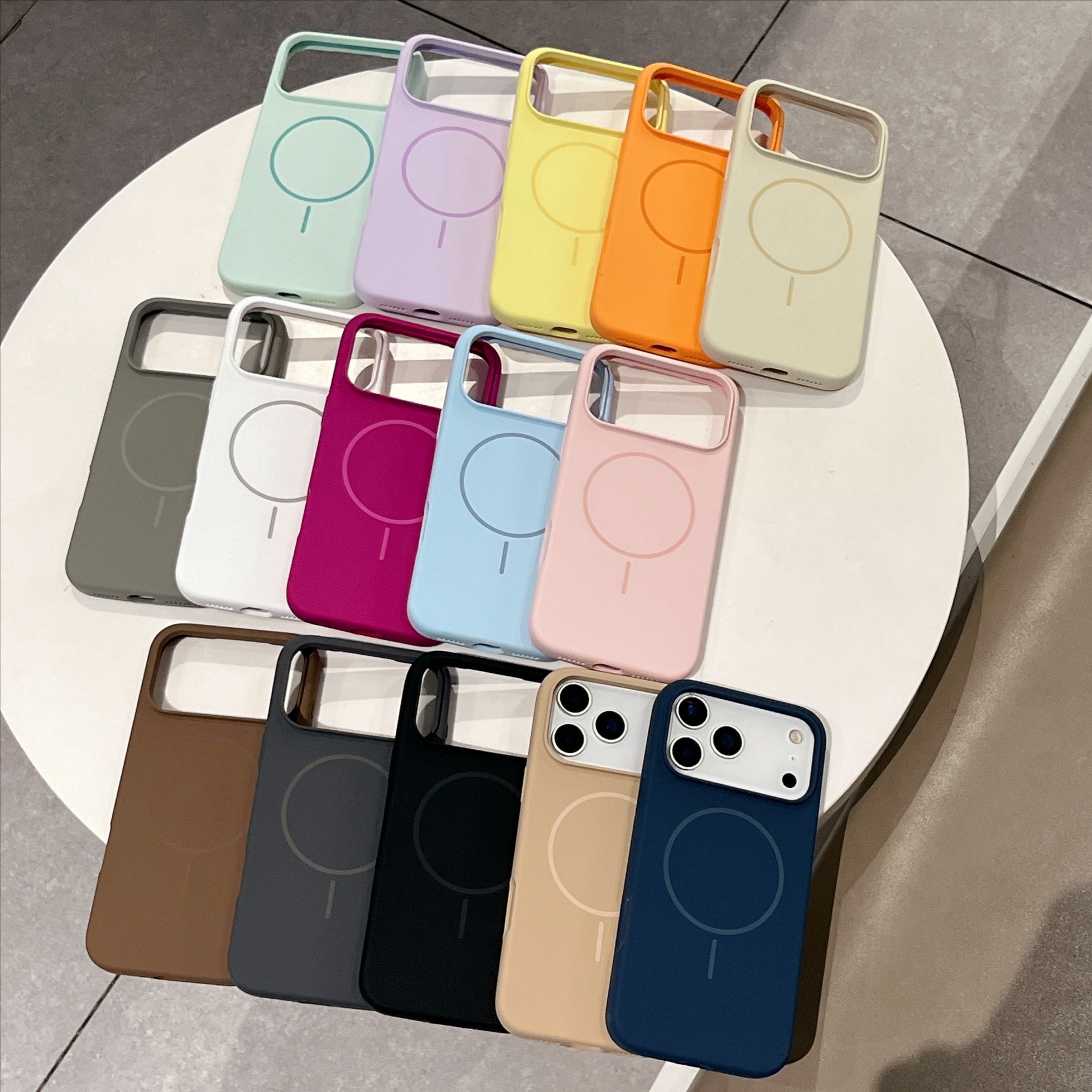 触控键一体全包适用苹果16promax手机壳液态硅胶iPhone17pm磁吸15防摔保护套14简约纯色13p高级感12p女款11 - 图片 2