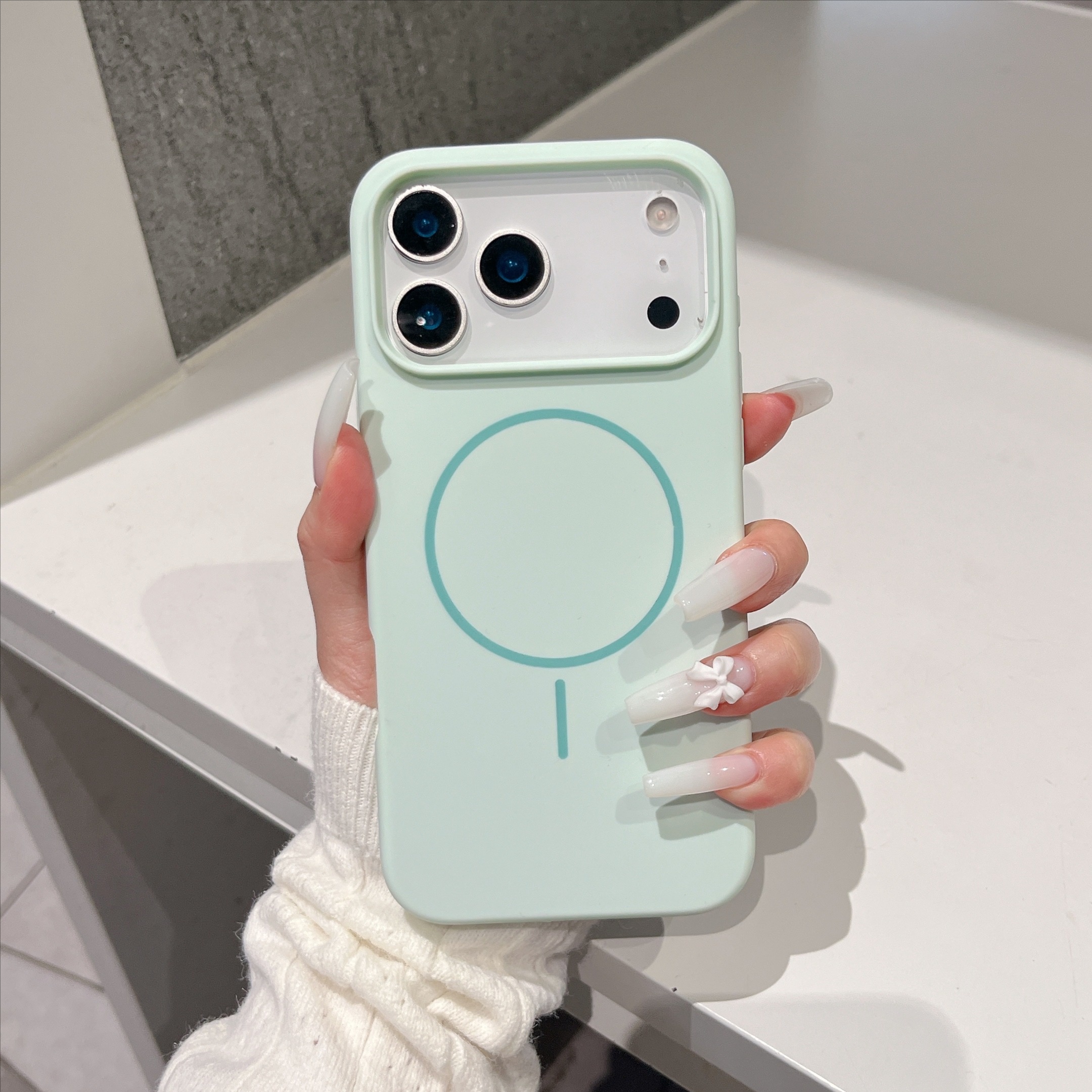 触控键一体全包适用苹果16promax手机壳液态硅胶iPhone17pm磁吸15防摔保护套14简约纯色13p高级感12p女款11 - 图片 3