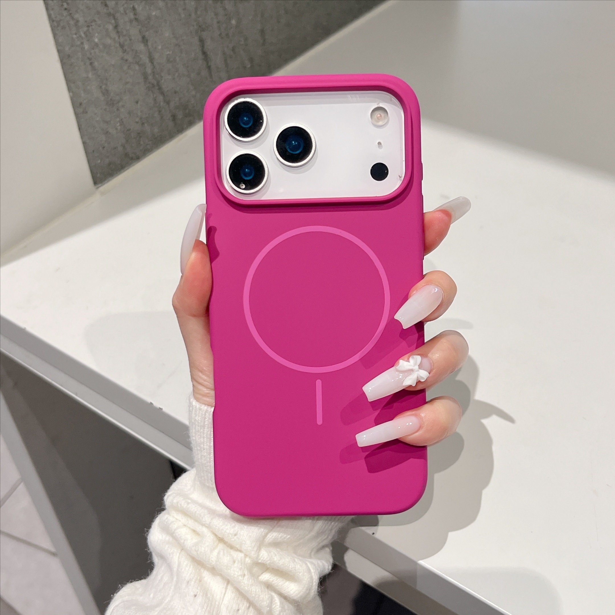 触控键一体全包适用苹果16promax手机壳液态硅胶iPhone17pm磁吸15防摔保护套14简约纯色13p高级感12p女款11 - 图片 4